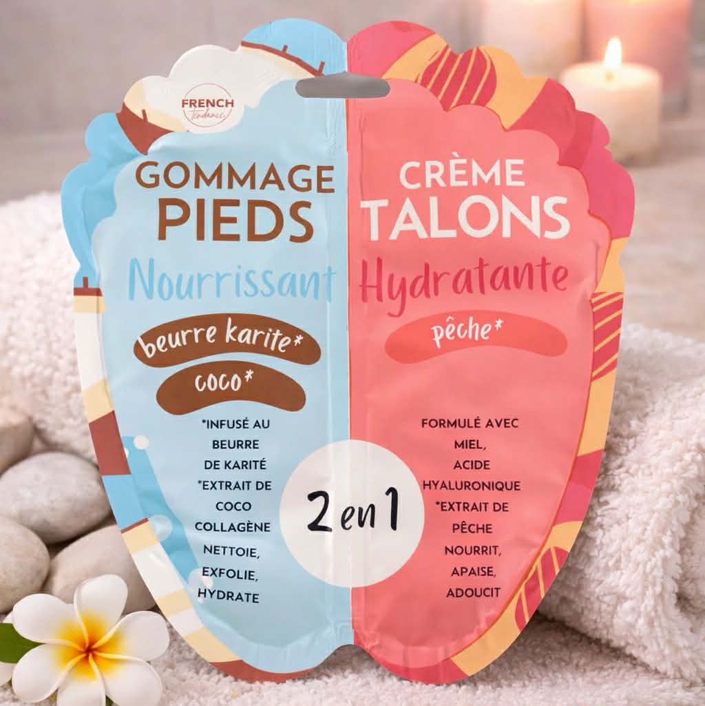 Duo soin pieds 2en1 - Gommage & Crème hydratante